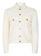 Topman Mens Cream Topman Design Off White Trucker Jacket With Separate Badges