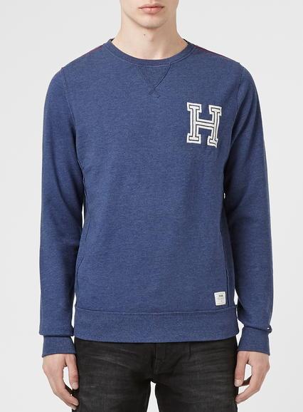 Topman Mens Hilfiger Denim Blue Sweatshirt