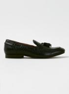 Topman Mens Black Leather Tassel Loafers