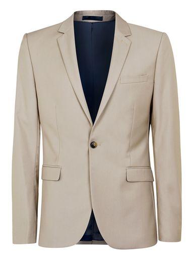 Topman Mens Stone Skinny Fit Suit Jacket