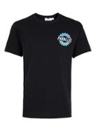Topman Mens Black Parallel Print Oversized T-shirt
