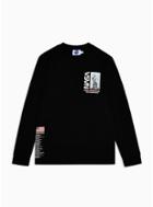 Topman Mens Black Long Sleeve Nasa T-shirt