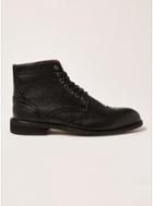 Topman Mens Selected Homme Black Leather Baxter Brogue Boots