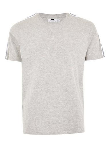 Topman Mens Grey Marl Taping T-shirt