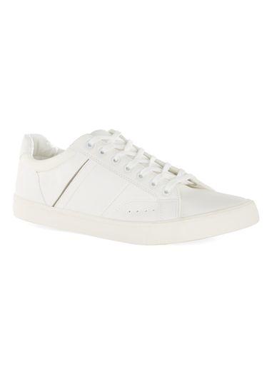 Topman Mens White Pu Panelled Sneakers