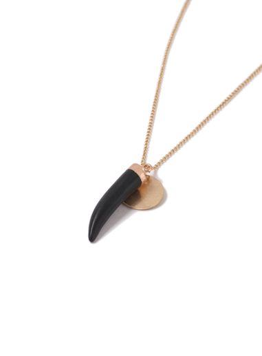 Topman Mens Black Gold Tusk Necklace*