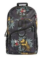Topman Mens Black Globe Grey Flower Print Backpack*