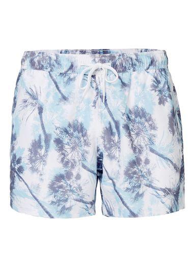Topman Mens White Palms Print Swim Shorts