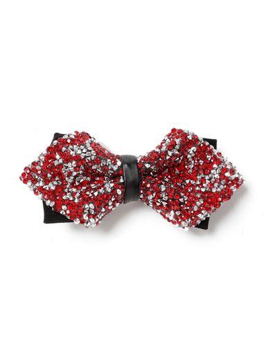 Topman Mens Red Crystal Bow Tie*