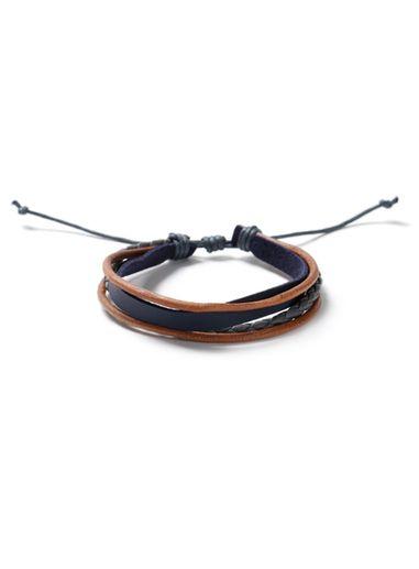 Topman Mens Black Gray Cord Bracelet*