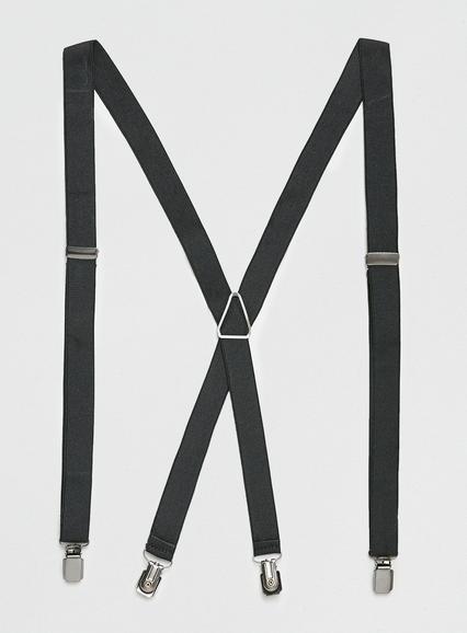 Topman Mens Black Plain Skinny Suspenders