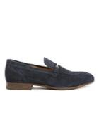 Topman Mens Blue Hudson Navy Suede Loafers