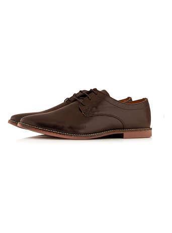 Topman Brown Leather Lace Up Shoes