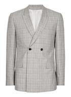 Topman Mens Grey Gray Check Linen Blend Skinny Fit Suit Jacket