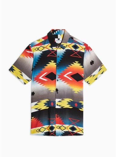 Topman Mens Multi Print Slim Shirt