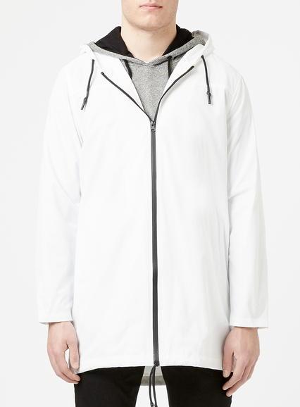 Topman Mens White Lightwieght Parka
