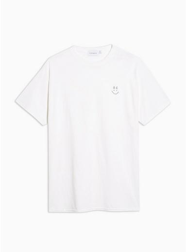Topman Mens White Be Happy T-shirt