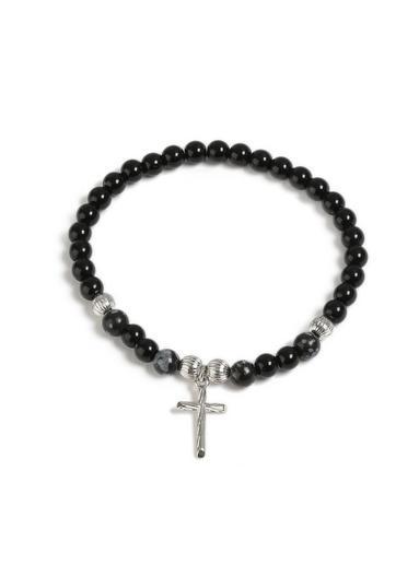 Topman Mens Multi Bead Cross Bracelet*