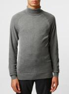 Topman Mens Mid Grey Rogues Of London Gray Turtle Neck Sweater