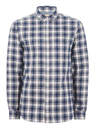 Topman Mens Selected Homme Navy Check 'gunnar' Shirt