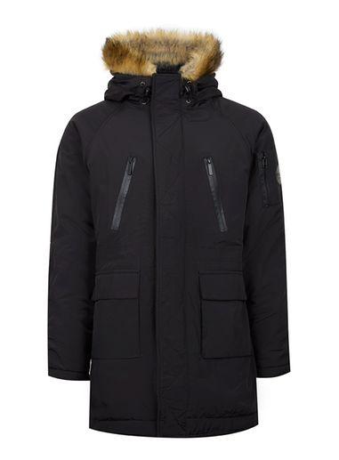 Topman Mens Nicce Black Fishtail Parka