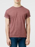 Topman Mens Brown Burgundy Speckle Roller T-shirt