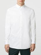 Topman Mens Premium White Longline Long Sleeve Smart Shirt
