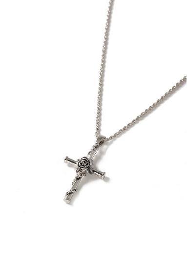 Topman Mens Silver Cross Necklace