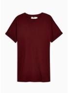 Topman Mens Red Burgundy Skinny Roller T-shirt