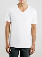 Topman Mens White Slim Fit V-neck T-shirt