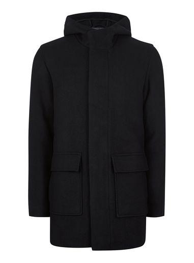 Topman Mens Selected Homme Navy Wool Coat