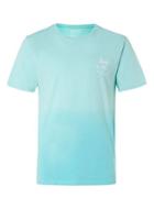 Topman Mens Blue Faded Platform Print Muscle Fit Roller T-shirt