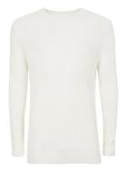 Topman Mens Topman Premium White Ribbed Viscose Rich Longline Sweater