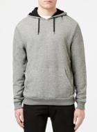 Topman Mens Black Salt And Pepper Hoodie