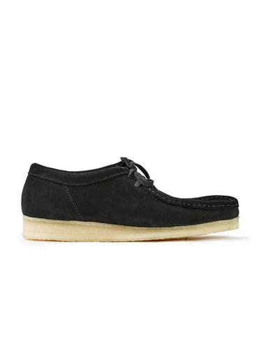 Topman Mens Clarks Black Suede Wallabee Shoes