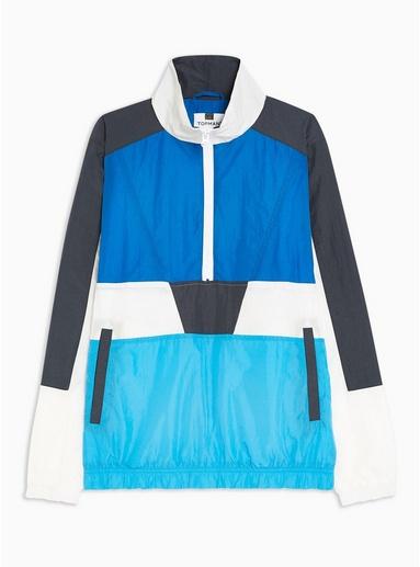 Topman Mens Blue Overhead Windbreaker Jacket