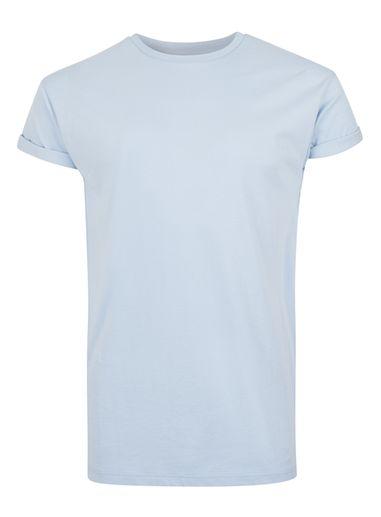 Topman Mens Light Blue Muscle Fit Roller T-shirt