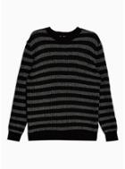Topman Mens Black Stripe Metallic Thread Knitted Jumper