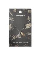 Topman Mens Grey Metal Pyramid Necklace*