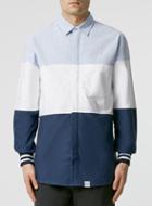 Topman Mens Nicce Blue Block Colour Shirt
