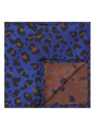 Topman Mens Blue Leopard Print Pocket Square