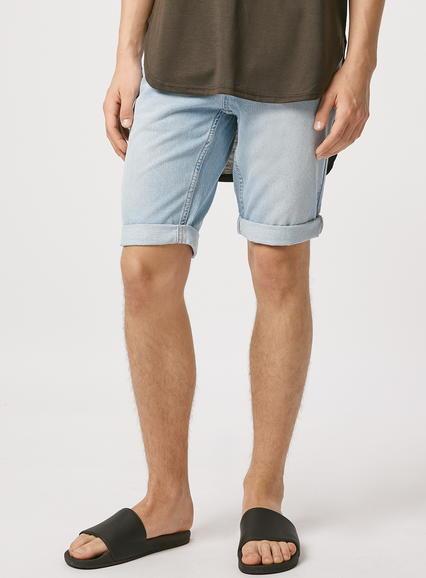 Topman Mens Blue Light Wash Skinny Jean Shorts