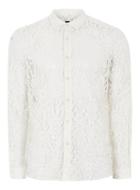 Topman Mens White Cream Lace Shirt