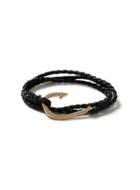 Topman Mens Black Leather Hook Bracelet*
