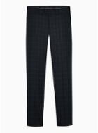 Topman Mens Navy And Green Check Super Skinny Suit Trousers