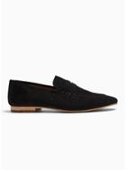 Topman Mens Black Suede Colburn Loafers