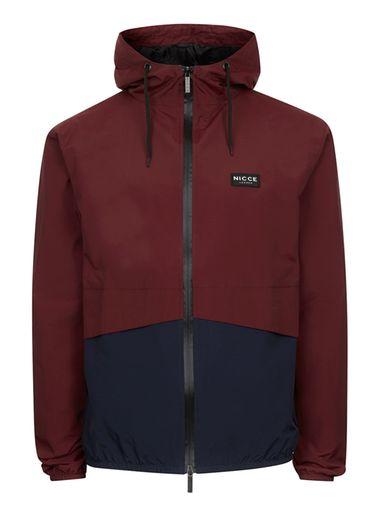 Topman Mens Red Nicce Navy And Burgundy Jacket