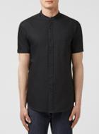 Topman Mens Black Oxford Short Sleeve Casual Shirt