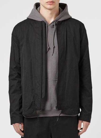 Topman Mens Black Street Tailor Collarless Tailored Bomber Jacket