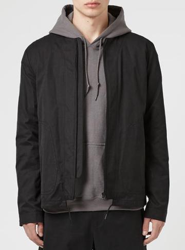 Topman Mens Black Street Tailor Collarless Tailored Bomber Jacket